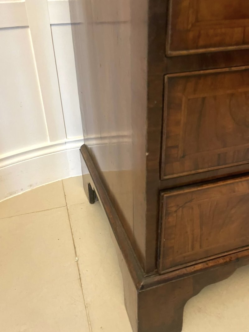 Antique George I Quality Figured Walnut Bureau Bookcase - Image 6